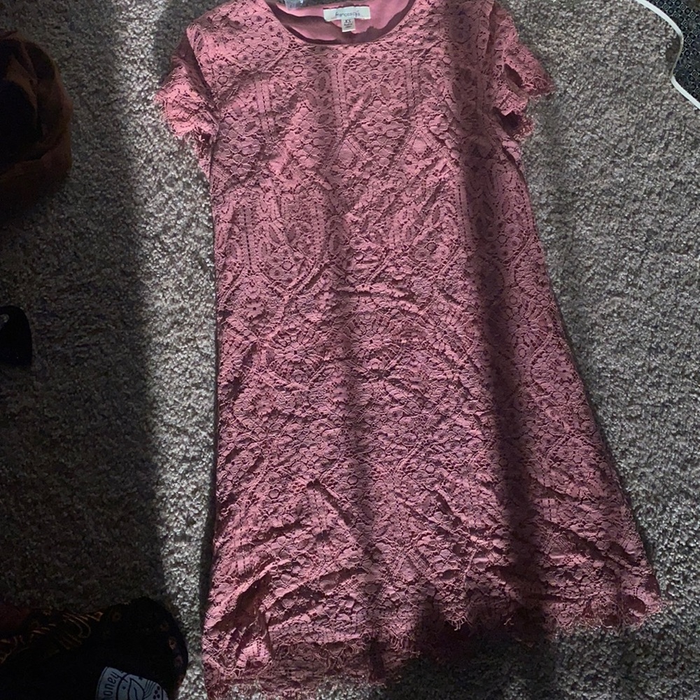 Pink Lace Shift Dress